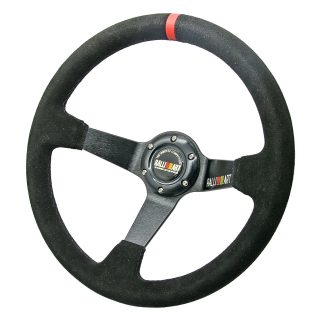 Momo 350mm Universal Black Suede Deep Dish Steering Wheel